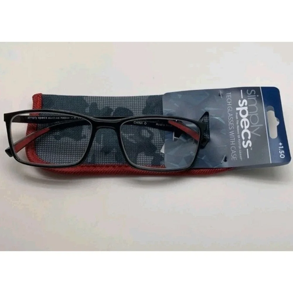 Foster Grant BECK BLK + 3.25 Readers SIMPLY SPECS TECH Reading Glasses